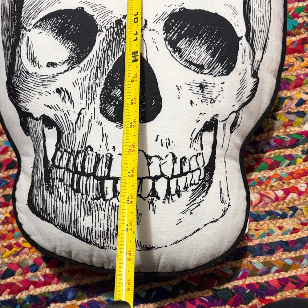 Rachel Zoe White and Black Skull Accent Pillow - Picture 4 of 6